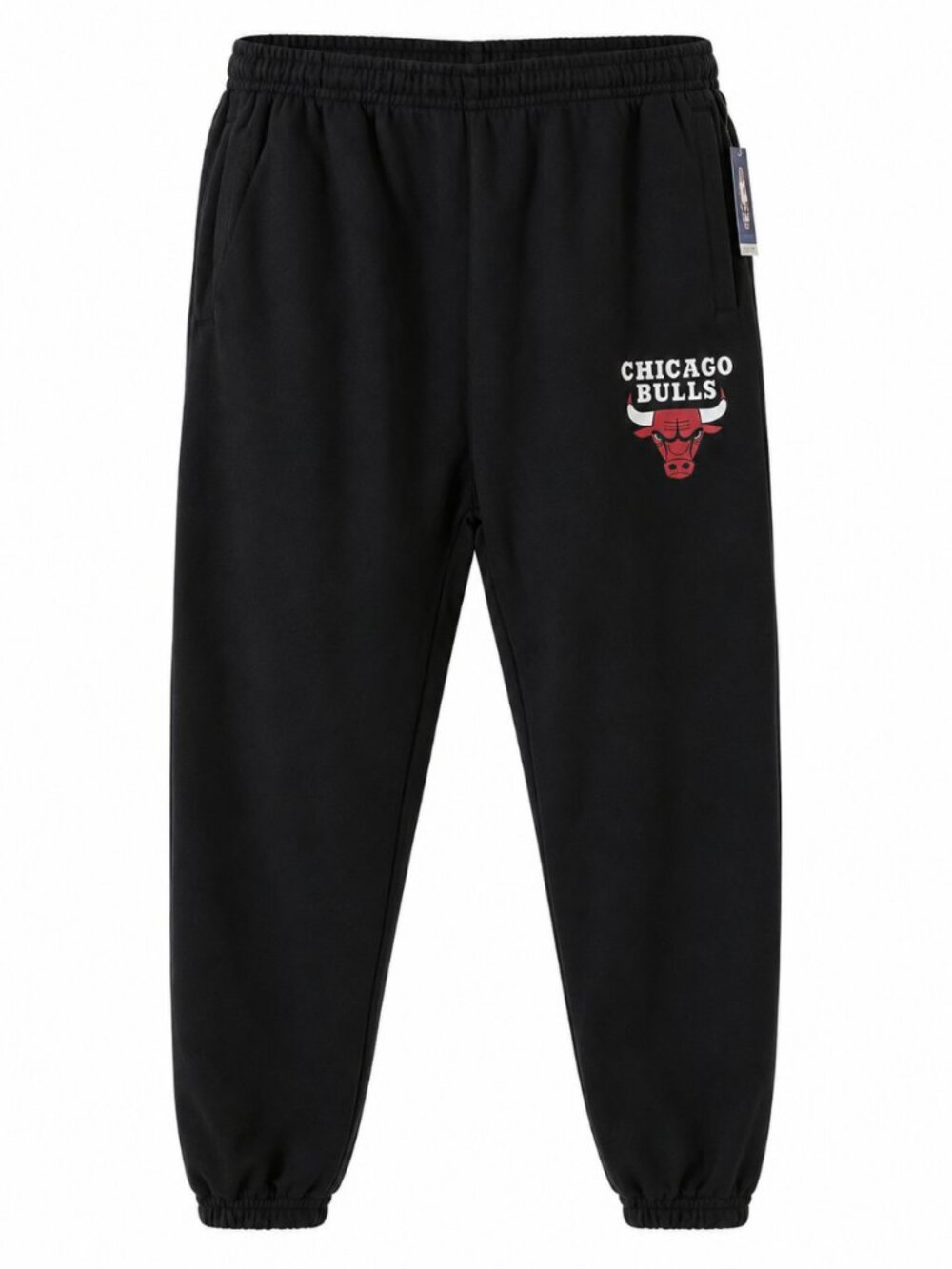 NWT NBA Chicago Bulls Black Logo Fleece Joggers Men’sXL